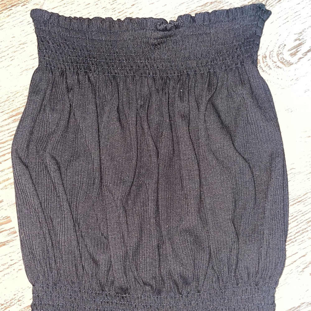 Black strapless top